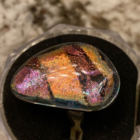 Dichroic Glass Ring - Free-form - Picture 6 of 11